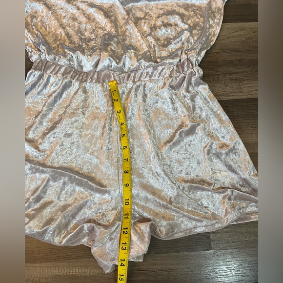 No Comment Champagne Crushed Velvet Romper - Size M - Picture 10 of 13